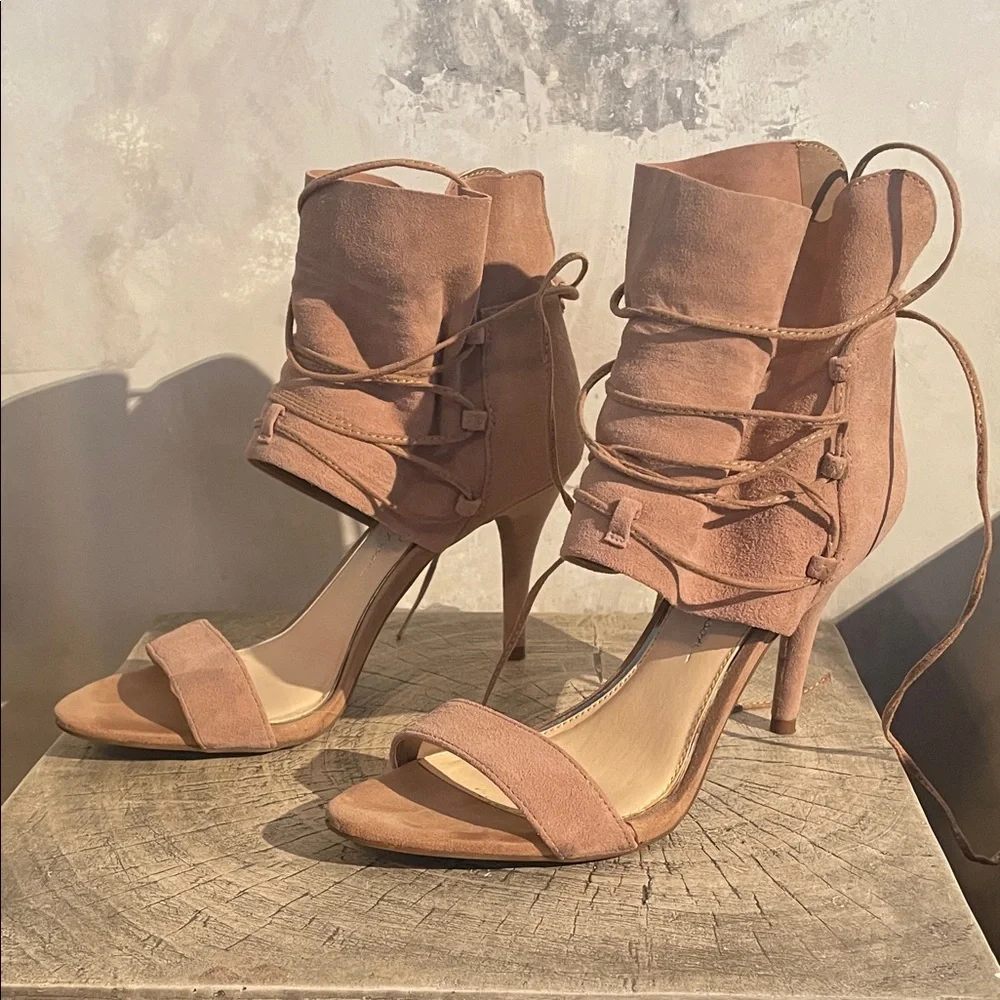 Suede Lace-Up Heels by Jessica Simpson